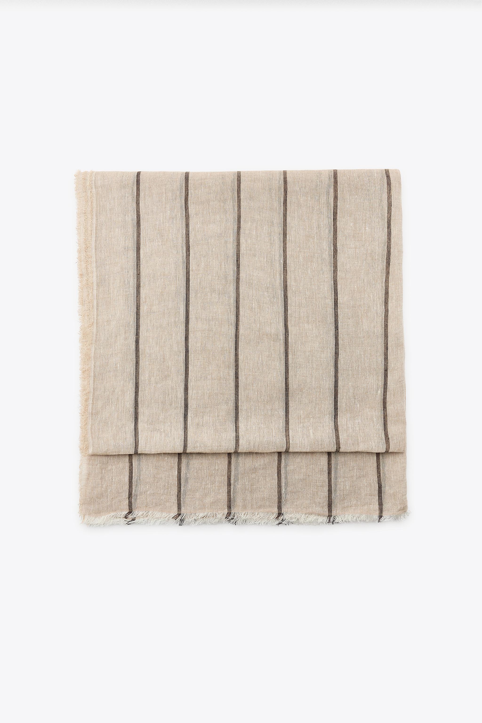 FOULARD 100 % LIN RAYÉ