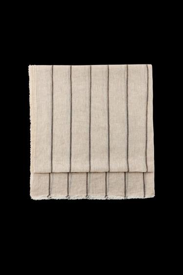 PAÑUELO 100% LINO RAYAS - Arena de Zara