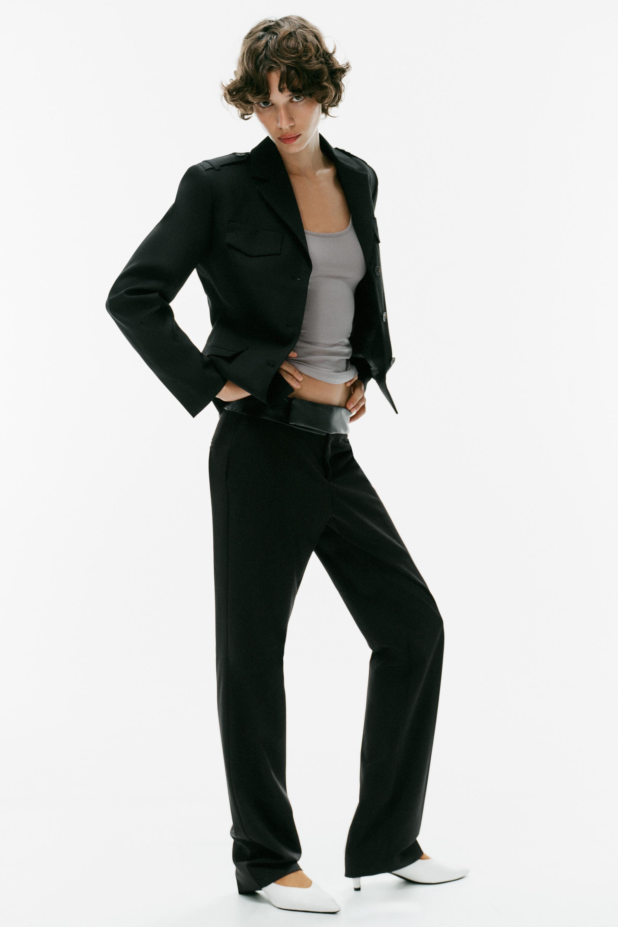 SHORT LAPEL BLAZER — Black