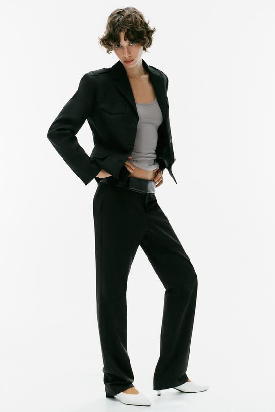 CROPPED LAPEL BLAZER - Black by Zara - Image 0