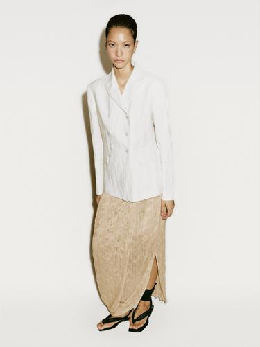 Zara Pleated skirt with fold detail - Limited Edition - Biscuit - Image 0