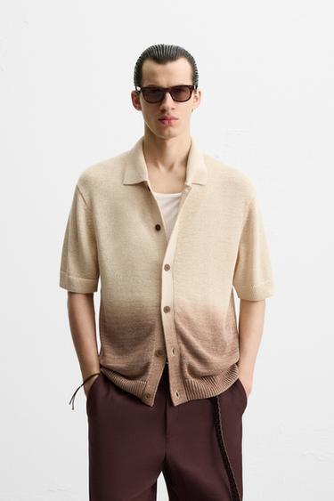 OMBRE PRINT KNIT SHIRT - Beige by Zara