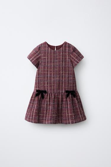 STRUCTURED BOW DRESS — Dark purple 2