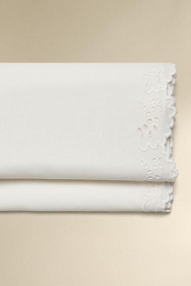 LENZUOLA DI SOPRA CON RICAMO A FESTONE - Bianco di Zara