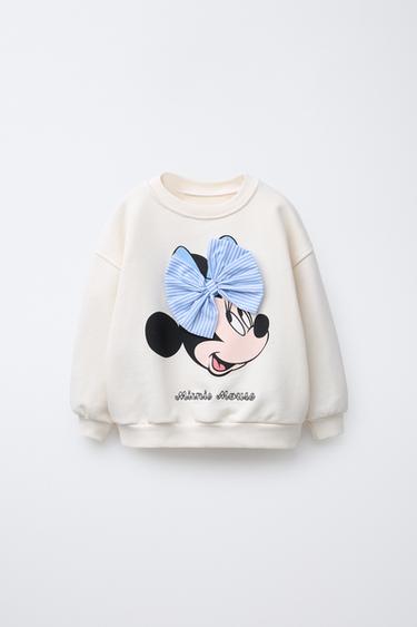 Zara MINNIE MOUSE © DISNEY BOW SWEATSHIRT - Ecru