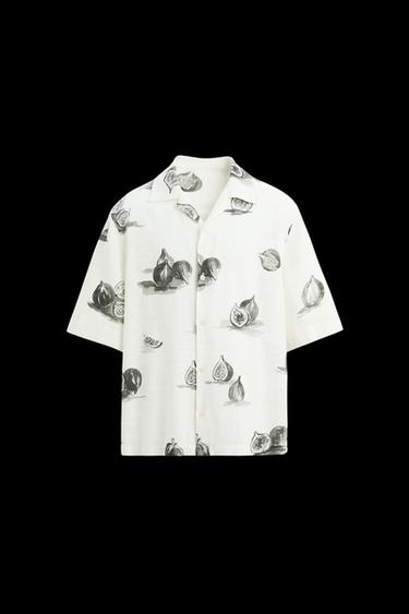 Zara FRUIT PRINT SHIRT - Black / White