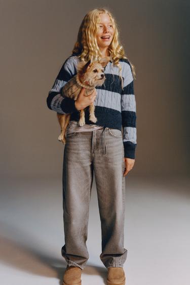 BARREL JEANS WITH BELT - Grey by Zara