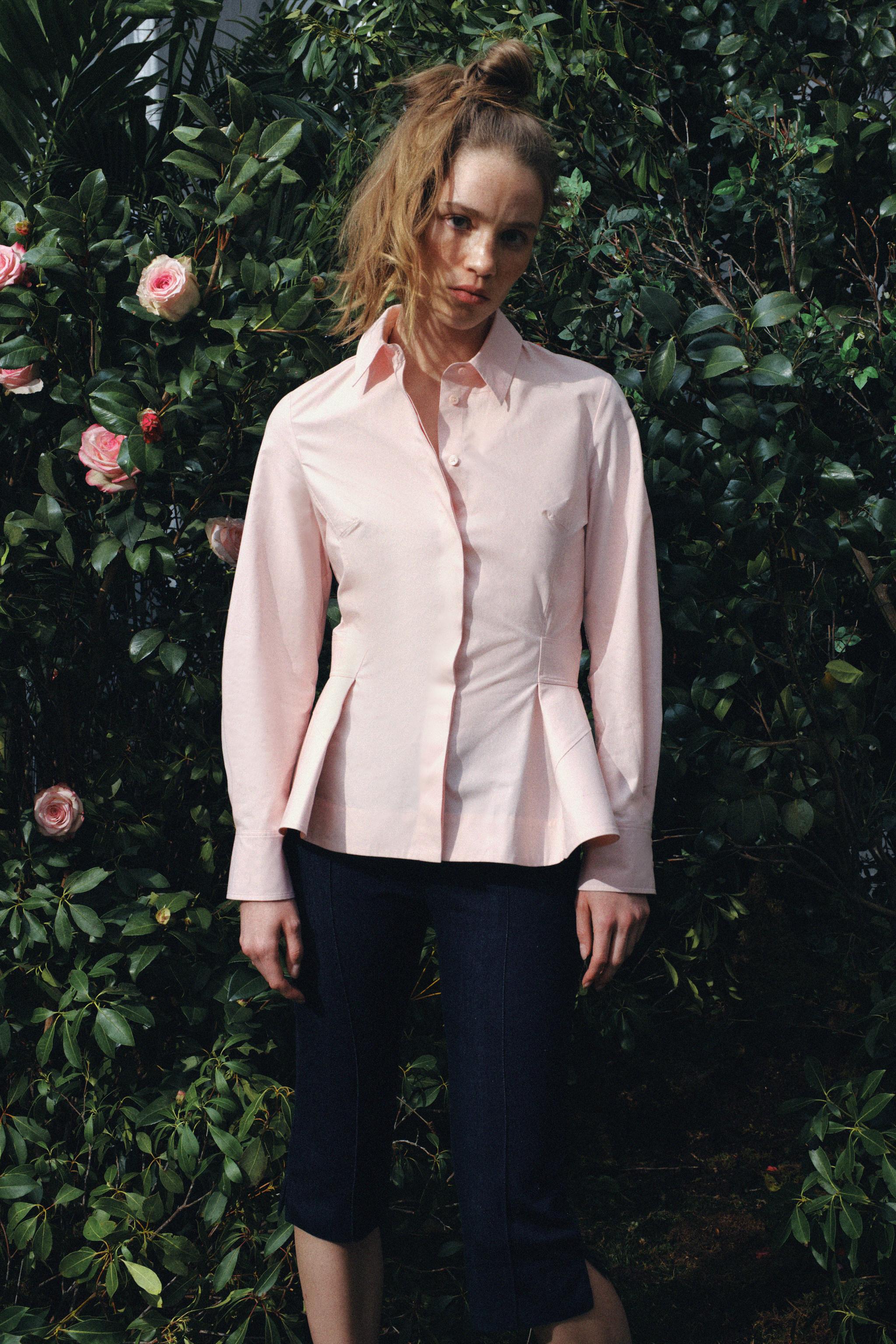 ZW COLLECTION POPLIN PEPLUM SHIRT - White | ZARA Turkey