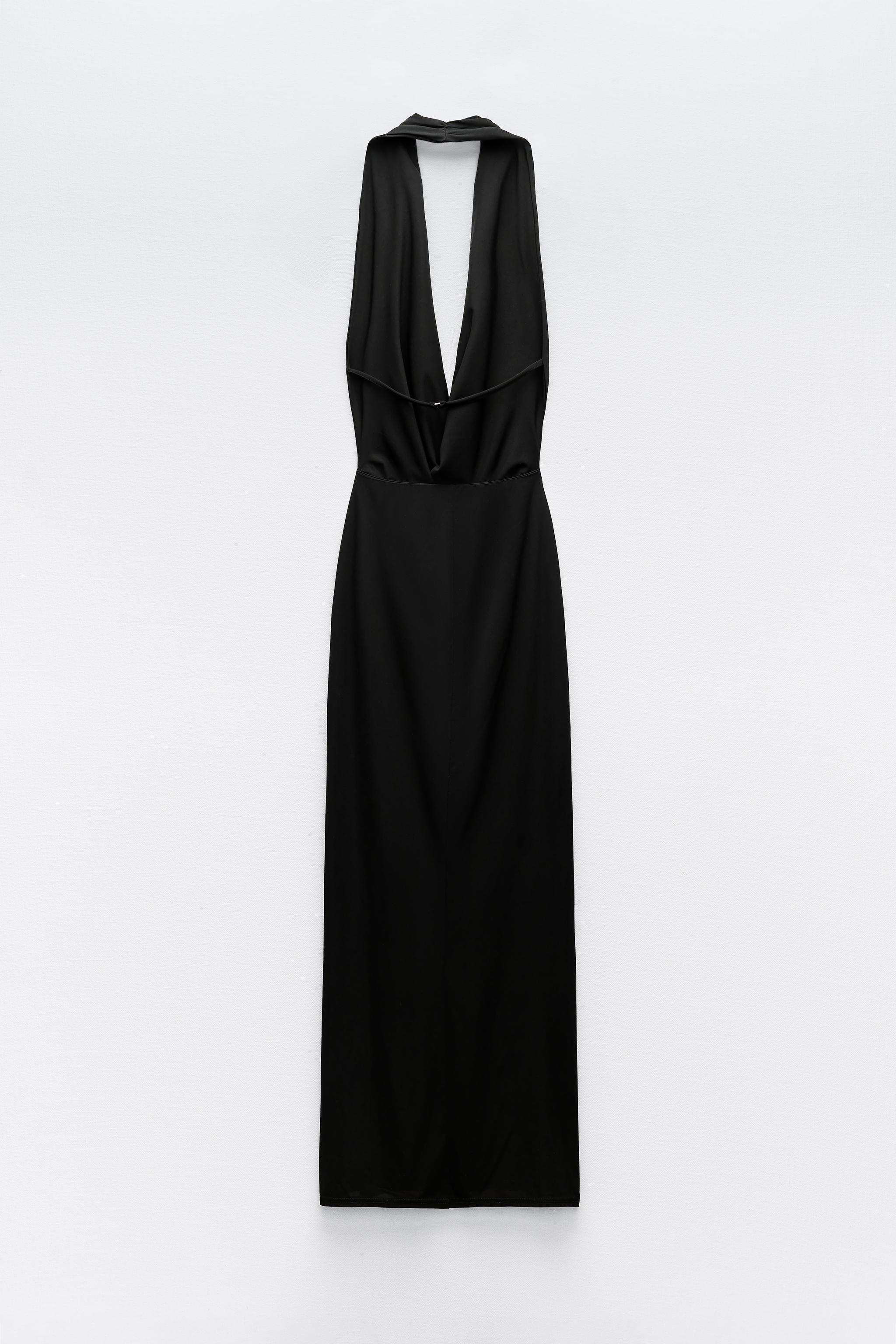 2024 ZARA CUT OUT HALTER DRESS BLACK