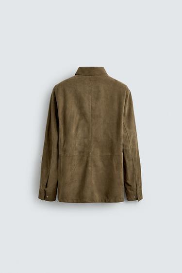 SURCHEMISE REGULAR FIT EN DAIM - brun de Zara - Image 8