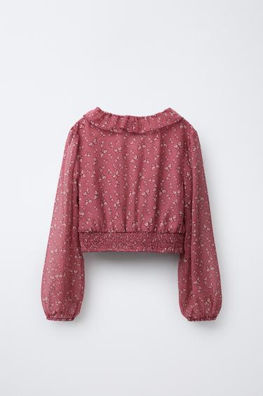 BLOUSE IMPRIMÉE PAPILLONS - Framboise de Zara - Image 1