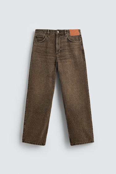 JEANS RELAXED FIT ME EFEKT DYLLI - Kafe nga Zara