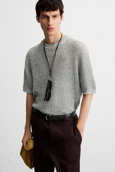 OPEN KNIT T-SHIRT - Light blue by Zara - Image 6