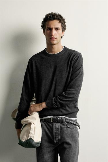 100% WOOL REGULAR FIT JUMPER — Anthracite grey 2