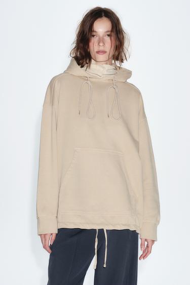 OVERSIZE FADED SWEATSHIRT - Sand by Zara