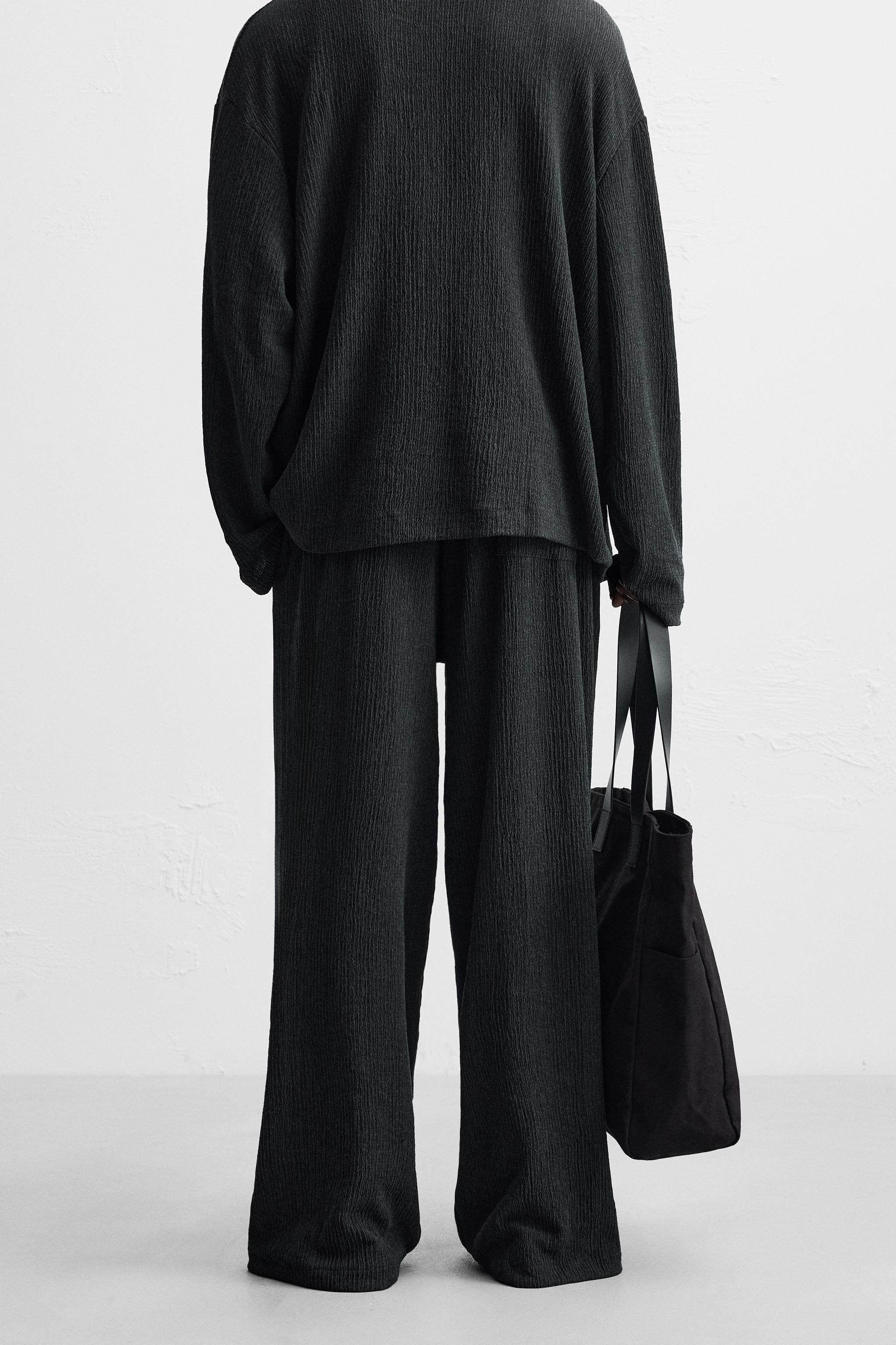 TEXTURED JACQUARD PANTS - Blue gray | ZARA United States