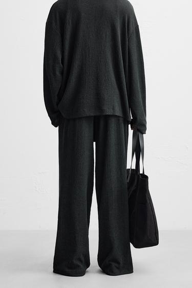 PANTALON À TEXTURE EN JACQUARD - Gris bleu de Zara - Image 2