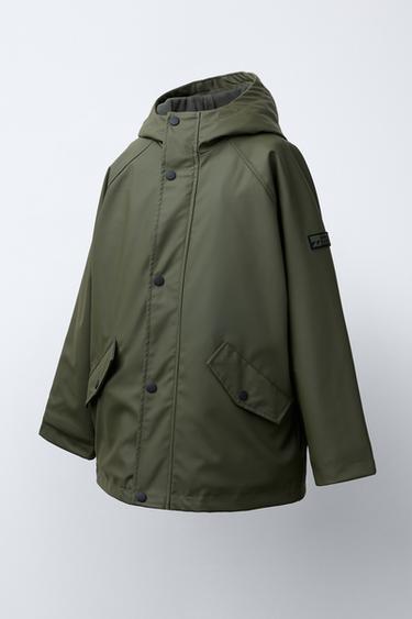 WATER-REPELLENT RUBBERISED PARKA - Khaki by Zara - Image 1