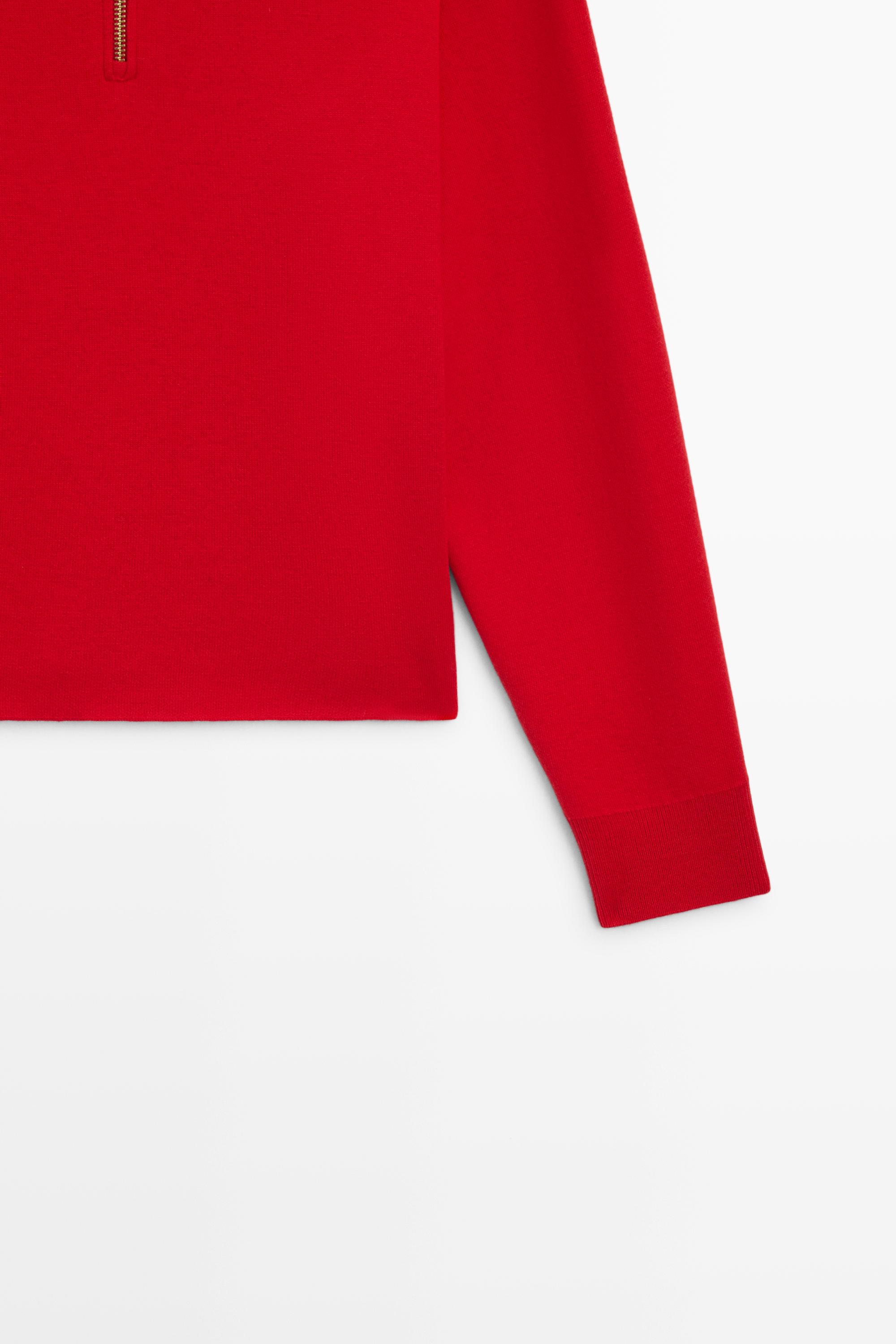 Pull polo en maille zippé coton