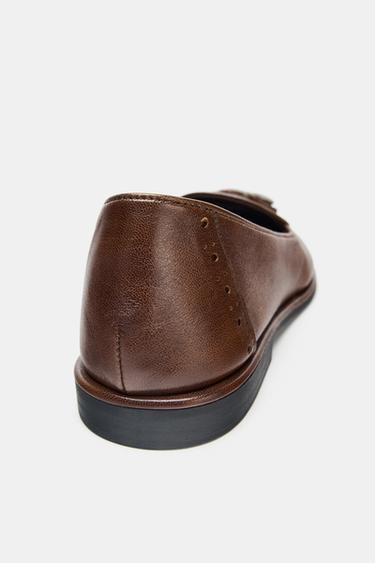 LEATHER TASSEL LOAFERS - Brown by Zara - Image 5