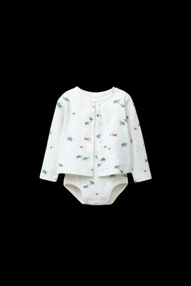 PACK BODY Y CHAQUETA POINTELLE MAR - Blanco roto de Zara - Imagen 0