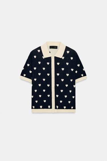 بولو محاك بالقلوب - بحري الخاص بـ Zara - صورة 0