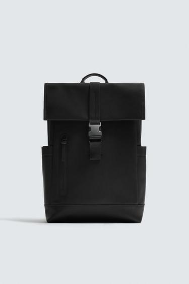 MOCHILA ENGOMADA SOLAPA - Negro de Zara