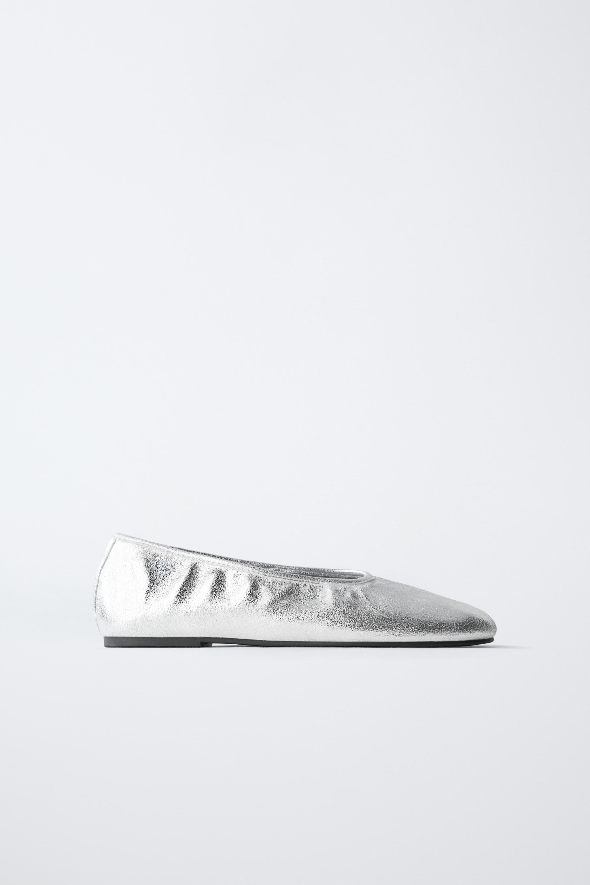 Обувь Zara SILVER BALLET FLATS