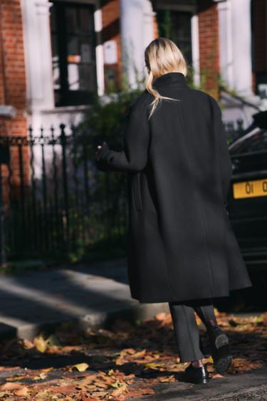 HIGH-NECK WOOL COAT - Black by Zara - Image 1