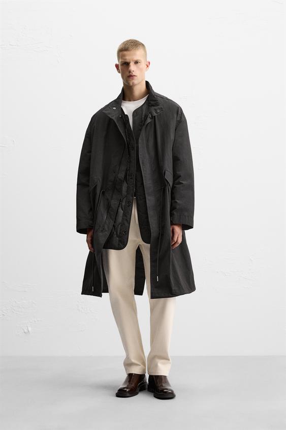 2 IN 1 テクニカル トレンチコート - ブラック | ZARA Japan / 日本
