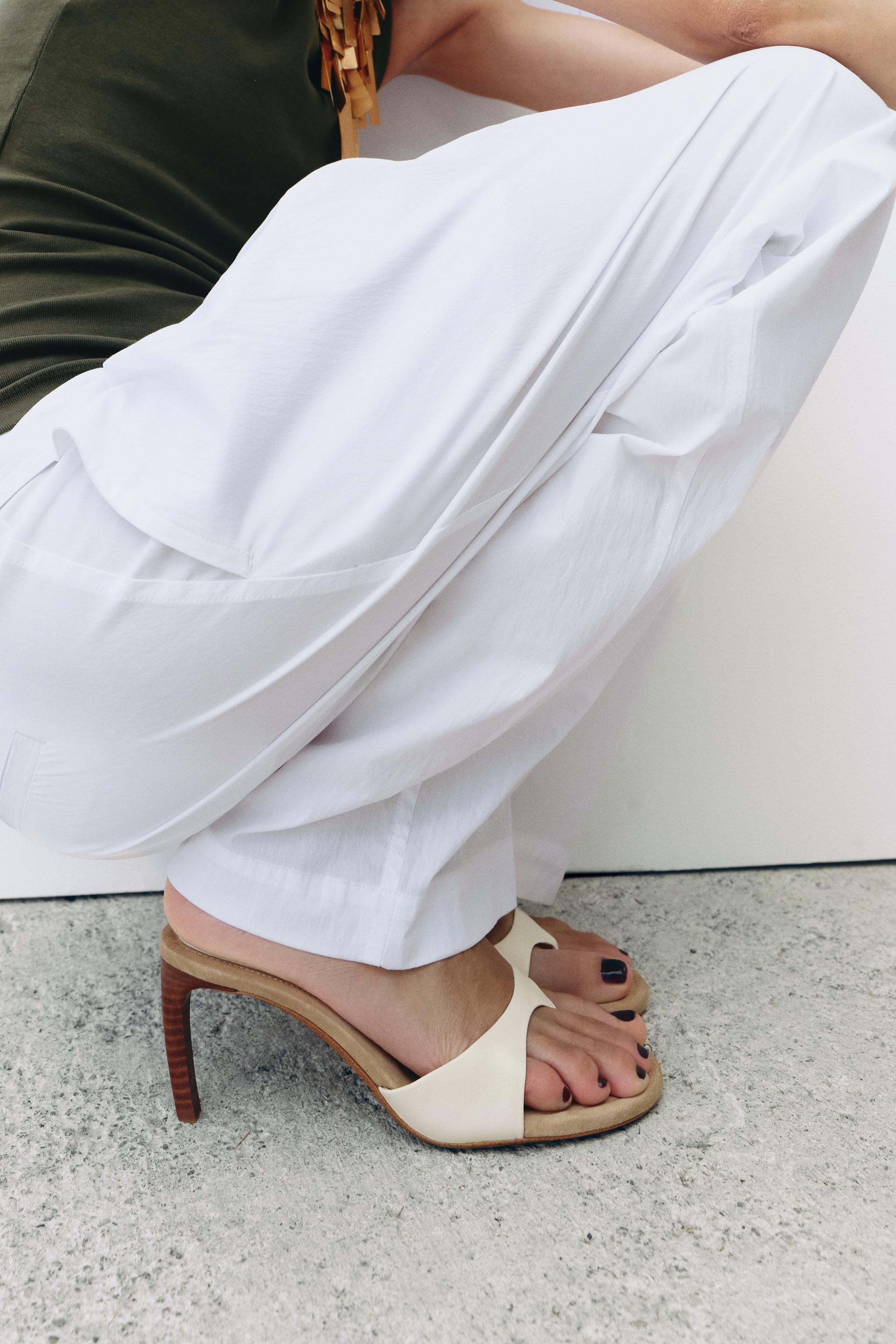 Zara fashion mules white