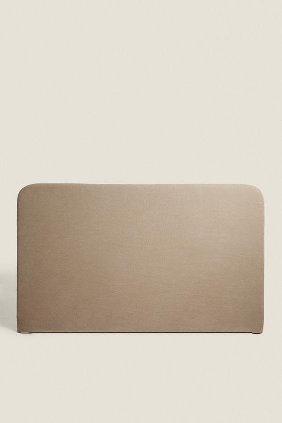 ROUNDED HEADBOARD WITH LINEN AND COTTON COVER Brown / Taupe ZARA