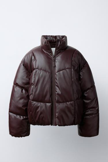 WATER-REPELLENT SHINY PADDED JACKET - Brown by Zara
