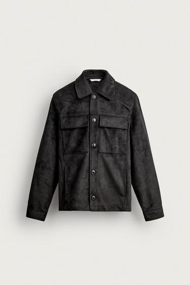 SOBRECAMISA EFECTO ANTE BOLSILLOS - Negro de Zara