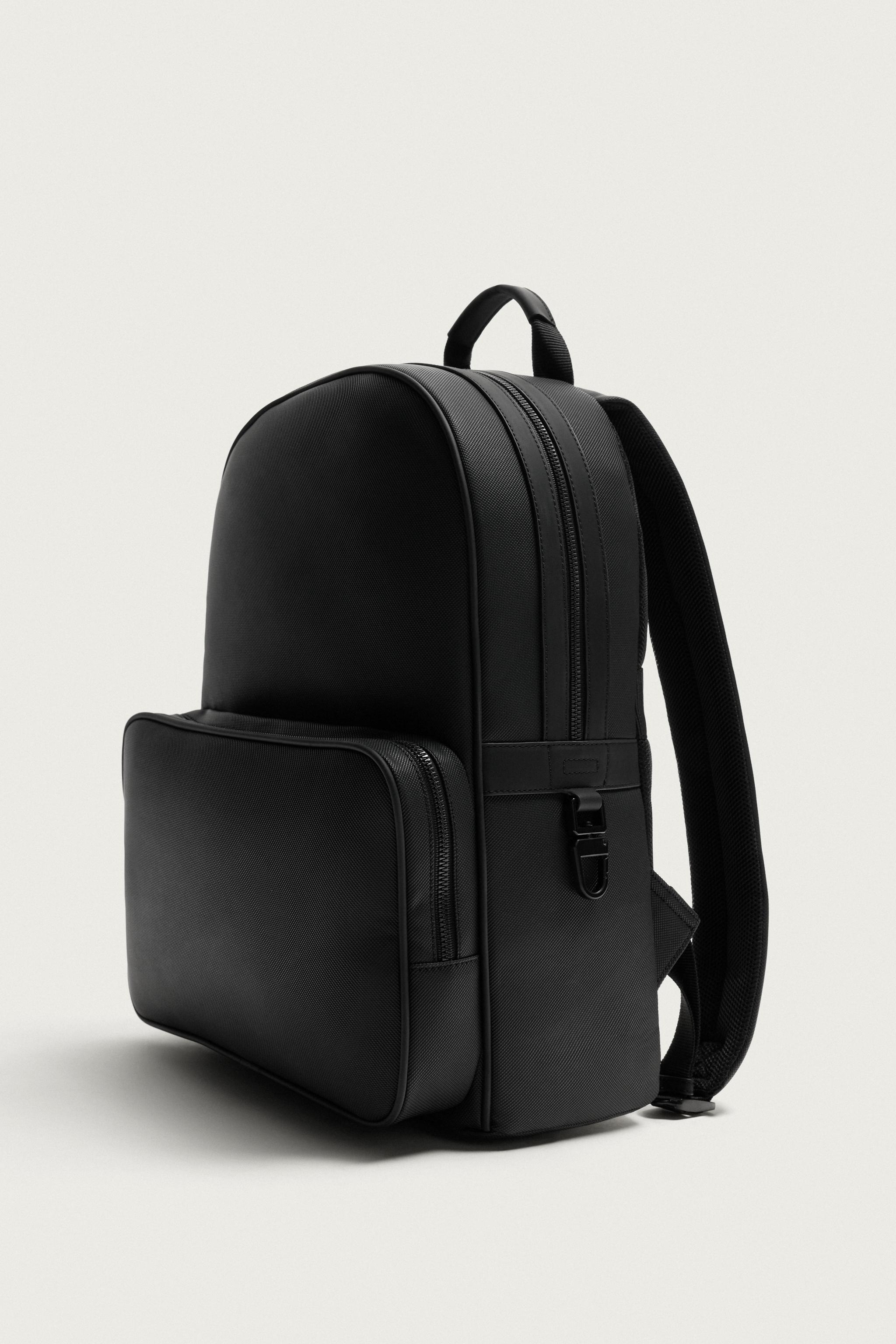 RUBBERIZED TEXTURE BACKPACK - Black | ZARA United States