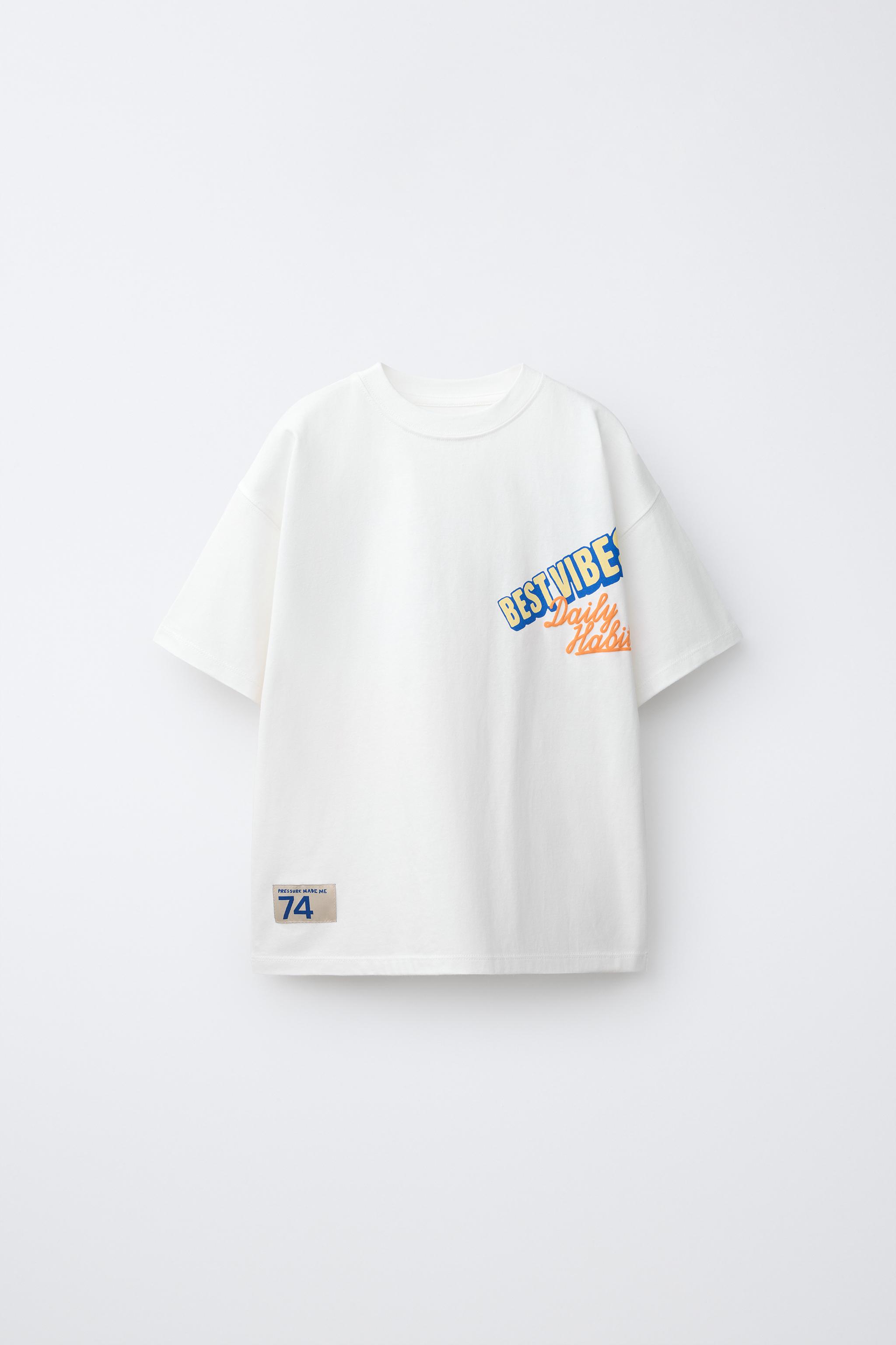 テキストプリントTシャツ - ホワイト | ZARA Japan / 日本
