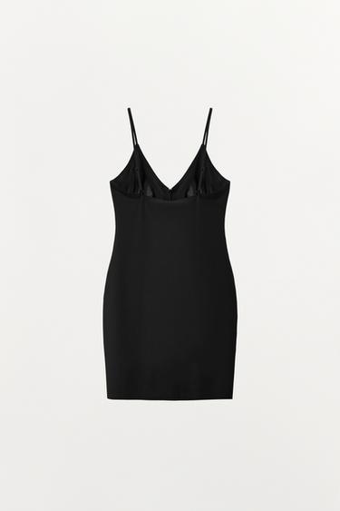 SHORT DRESS WITH POLYAMIDE ZIP - Black by Zara - Image 6