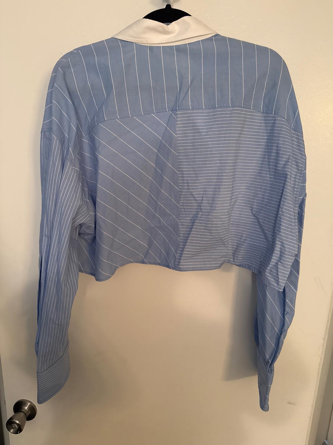 CAMISA CROP RAYAS COMBINADAS - Image 2