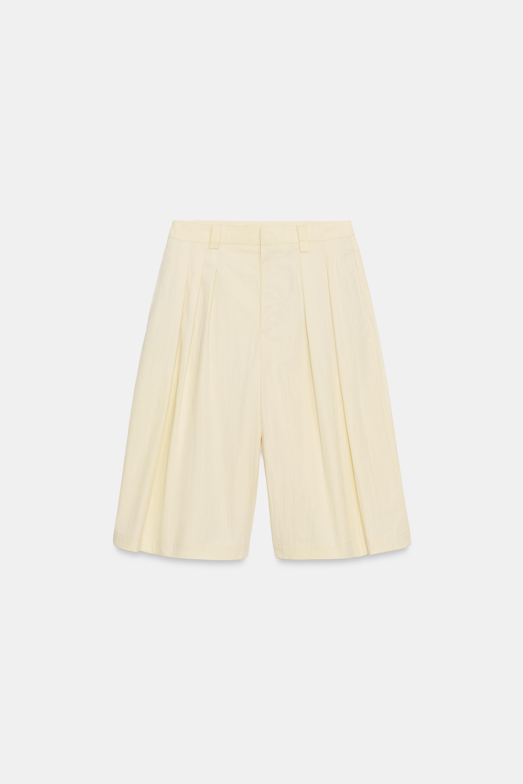 Zara ZW COLLECTION PİLELİ BERMUDA görsel 5