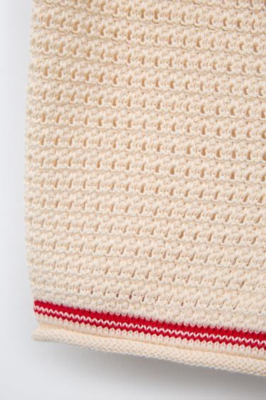 CONTRAST KNIT BERMUDA SHORTS - Ecru by Zara - Image 3