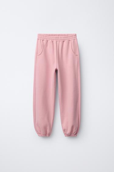 Zara BASIC FLEECE JOGGING PANTS - Pink