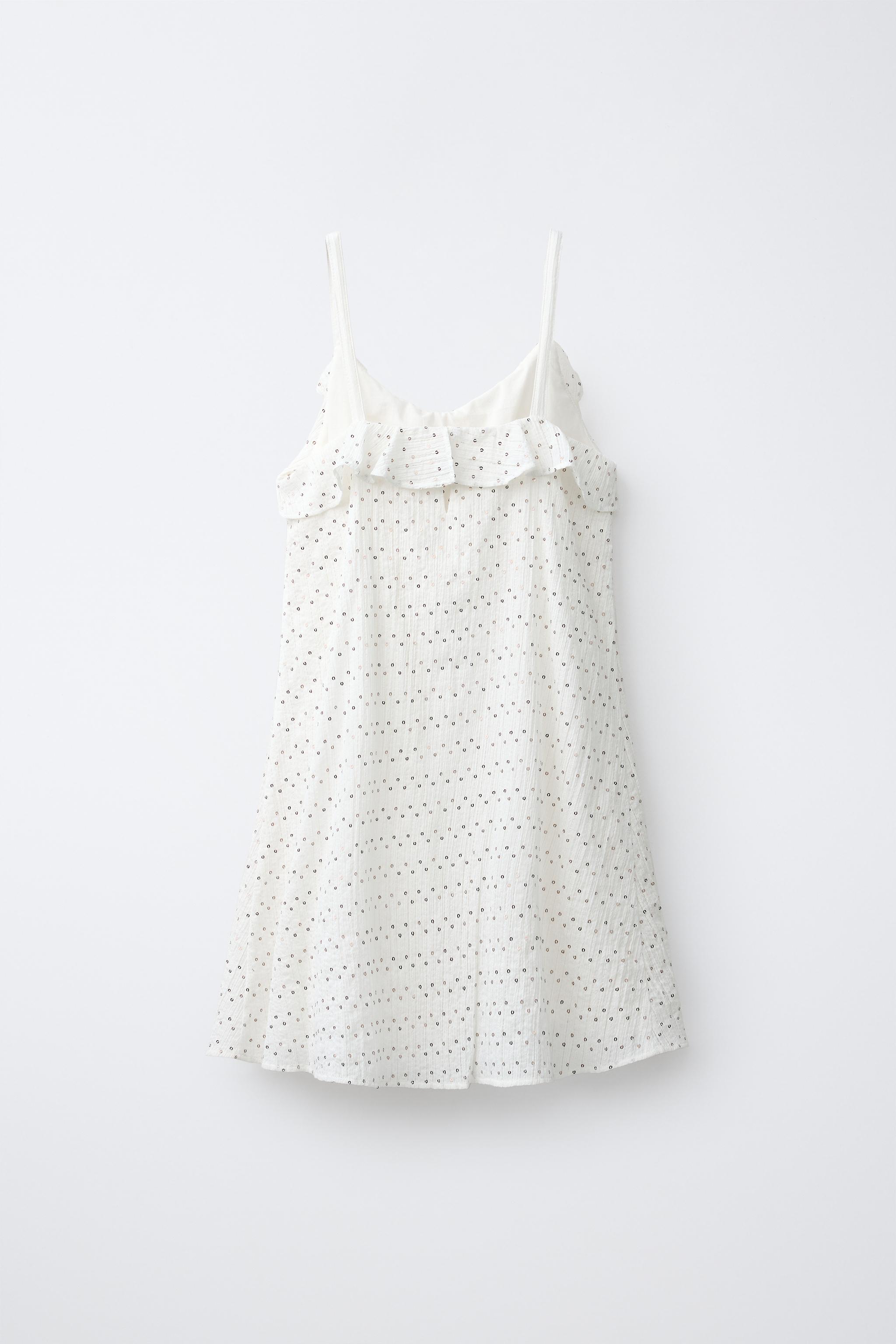 RUFFLED SEQUIN DRESS