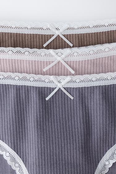 AGES 6-14 / THREE-PACK OF LACE BRIEFS - Multicoloured by Zara - Image 1