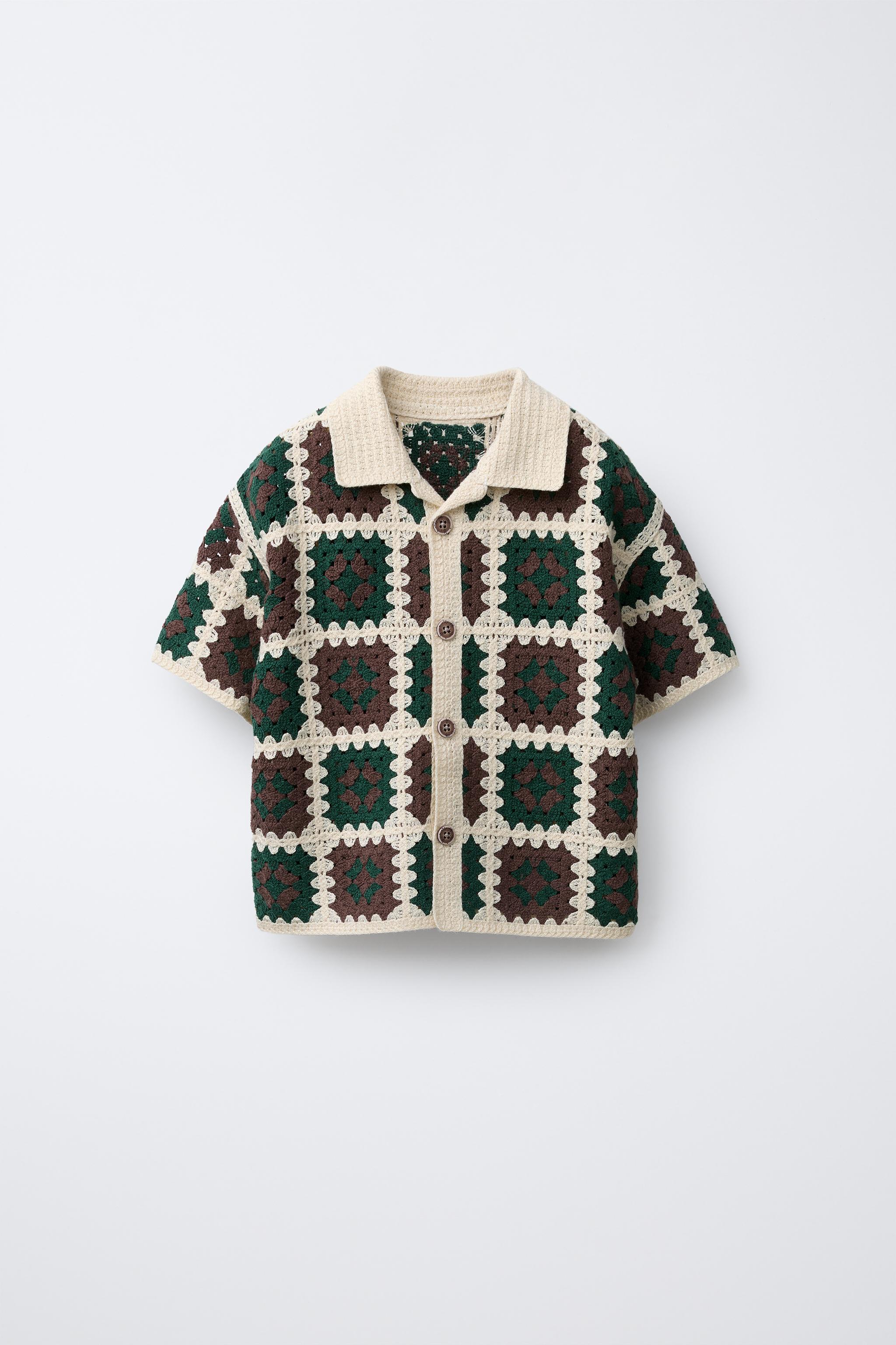 CROCHET KNIT SHIRT - Brown / Green | ZARA United States