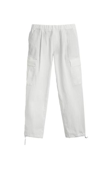 SEERSUCKER CARGO TROUSERS