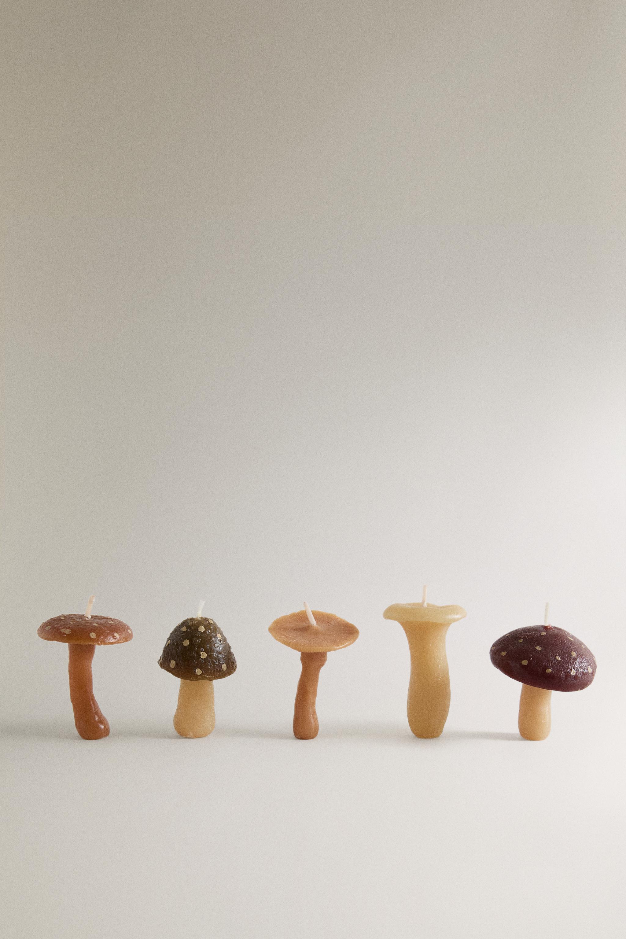 PUMPKIN SPICE MUSHROOM SCENTED CANDLE SET (PACK OF 5)