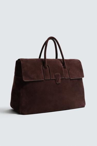 КОЖАНАЯ СУМКА — Бордово-красный от Zara