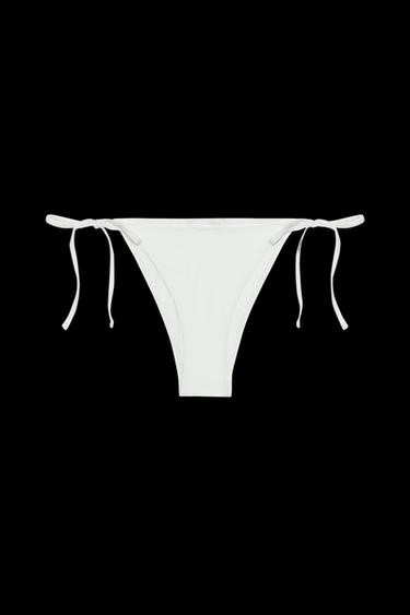 BIKINIHOSE MIT BÄNDERN - Cremefarben von Zara