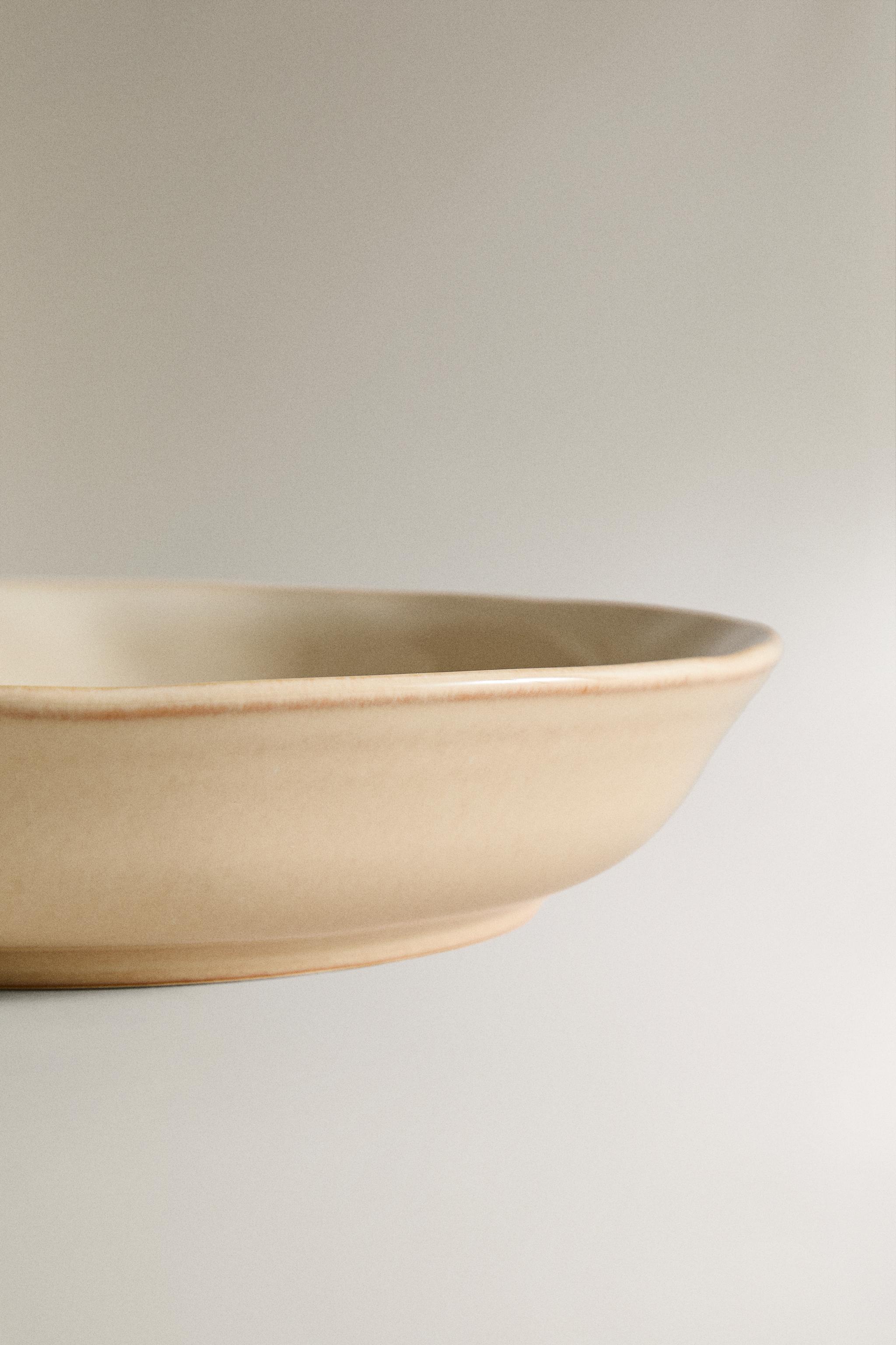 IRREGULAR EDGE STONEWARE SOUP PLATE - Cream | ZARA United States