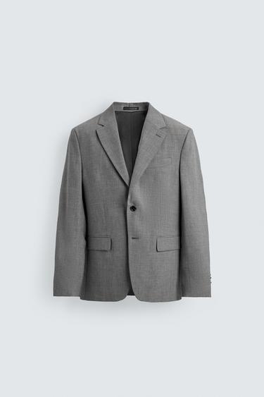 BLAZER SLIM FIT DE FATO COM ESTRUTURA - Cinzento da Zara